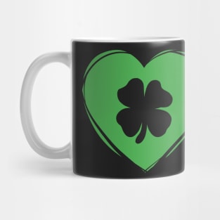 St Patrick’s Day Green Heart Four Leaf Clover Mug